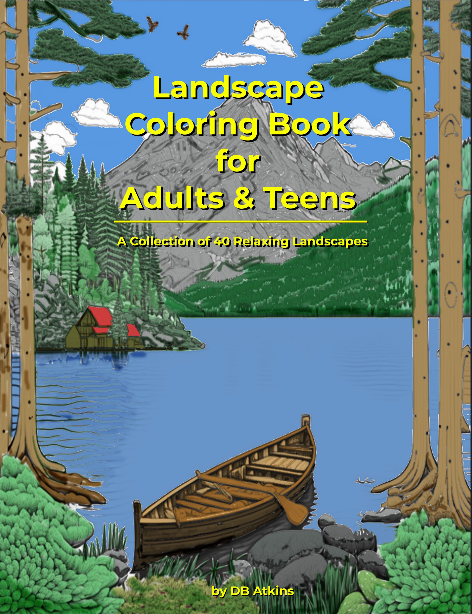 adult landscape coloring pages
